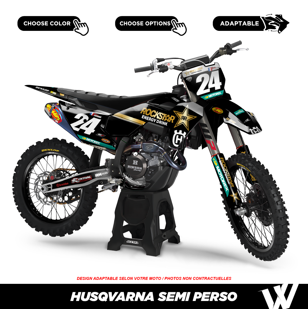 Kit déco HUSQVARNA23 NOIR | Semi Personnalisable