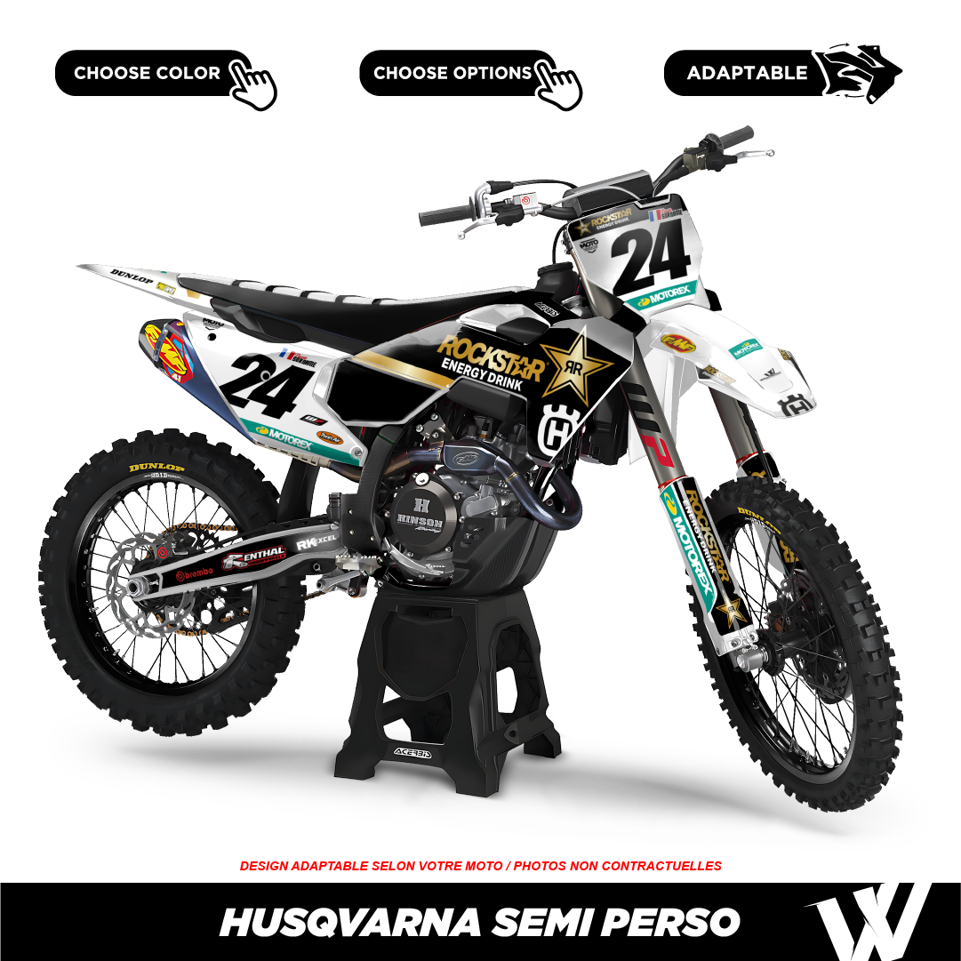 Kit déco HUSQVARNA23 BLANC | Semi Personnalisable