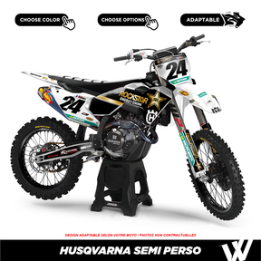 Kit déco HUSQVARNA23 BLANC | Semi Personnalisable